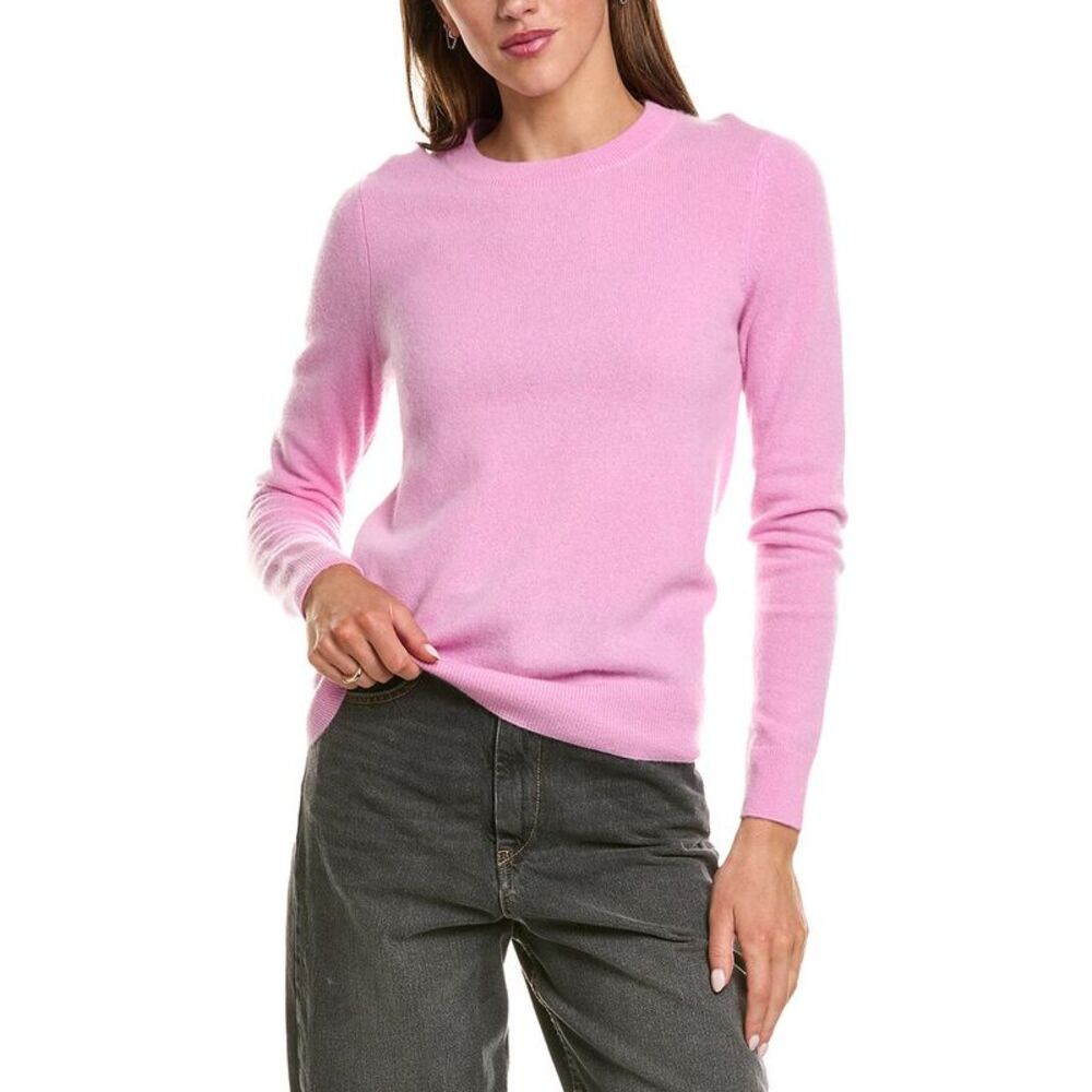 Incashmere Womens Basic Crewneck 100% Cashmere Sweater, Pink
